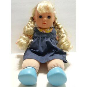 Gi-Go Toys 14" Blonde Doll Soft Body blue dress